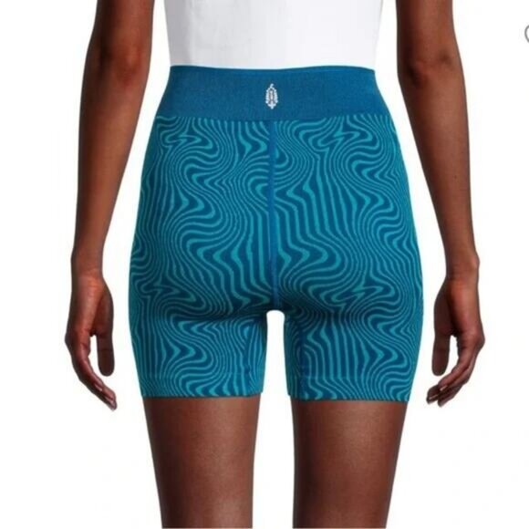 FREE PEOPLE Free Throw Jacquard Biker Shorts In Wave Rider Combo Size Small - Picture 2 of 7